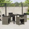 vidaXL Garten Essgruppe 5 pcs Grau Poly-Rattan