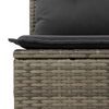 vidaXL Garten-Sofa-Set mit Kissen mit Speicher 6 pcs Grau Poly Rattan