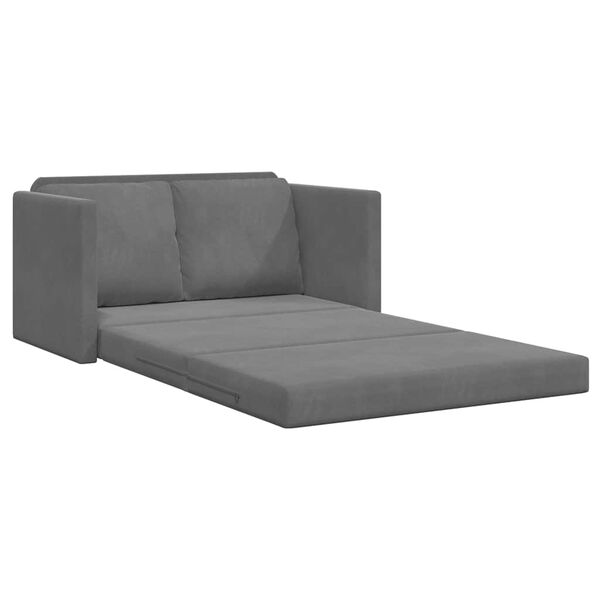 vidaXL Bodensofa mit Schlaffunktion Dunkelgrau 122x204x55 cm Samt