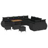 vidaXL Garten-Sofa-Set mit Kissen mit Speicher 13 pcs Schwarz