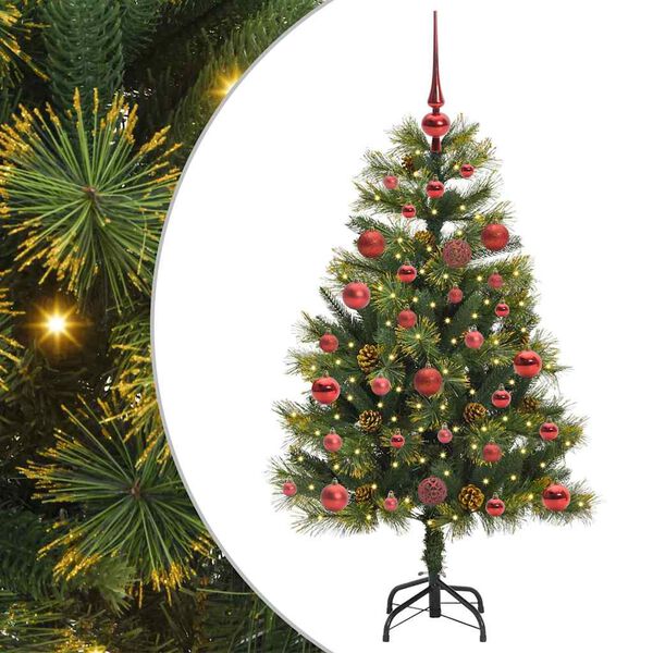 vidaXL Künstlicher klappbarer Weihnachtsbaum mit Tannenzapfen 120 cm