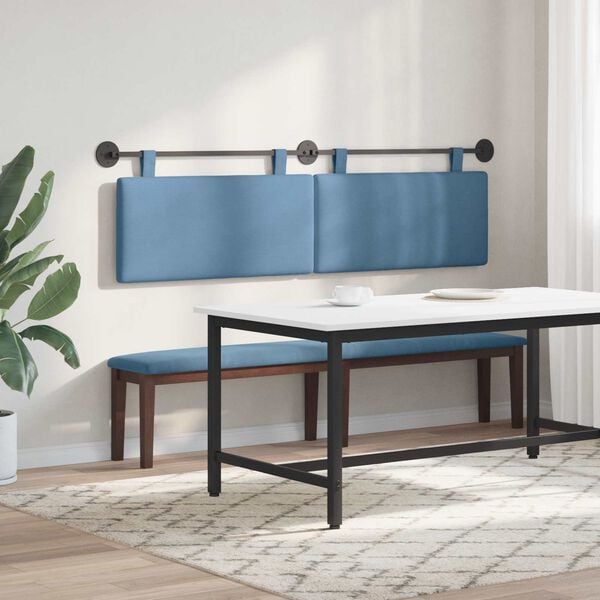 vidaXL H&auml;ngevorderseite Wandmontiert Blau 170 x 55 x 5 cm Cordstoff