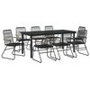 vidaXL 9-tlg. Garten-Essgruppe Schwarz PVC Rattan