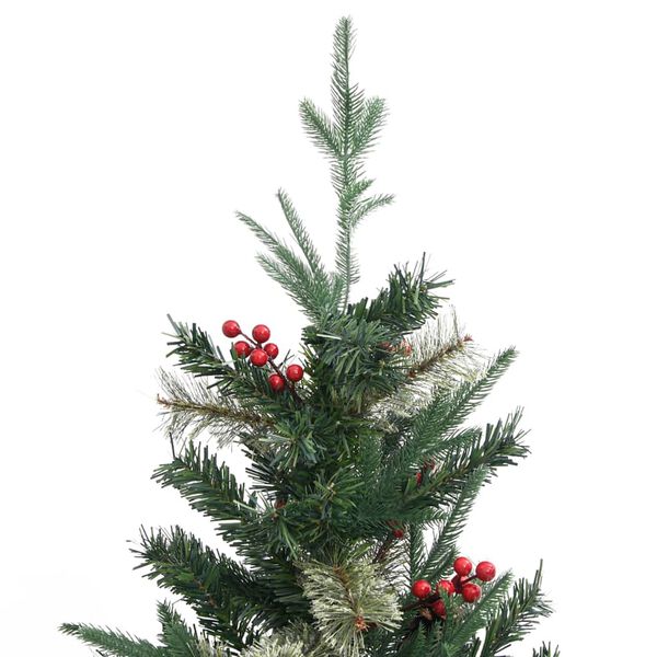 vidaXL Weihnachtsbaum mit Zapfen Gr&uuml;n 150 cm PVC & PE