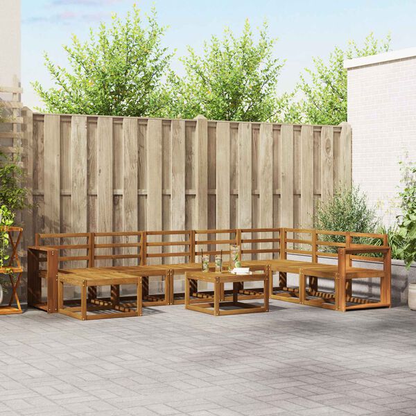 vidaXL Outdoor-Sofagarnitur 9 pcs Natur Massivholz Akazie