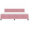vidaXL Boxspringbett mit Matratze mit Kopfteil Rosa 200 x 200 cm Samt