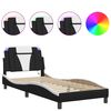 vidaXL Bettgestell "Viana" mit LED ohne Matratze Schwarz und Wei&szlig; 80x200 cm