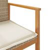 vidaXL Gartenstühle mit Kissen 2 Stk. Beige Poly Rattan Massivholz