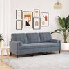 vidaXL 3-Sitzer-Sofa mit Zierkissen Dunkelgrau 180 cm Samt