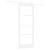 vidaXL Schiebet&uuml;r Wei&szlig; 83 x 202 cm Massivholz Kiefer und Glas