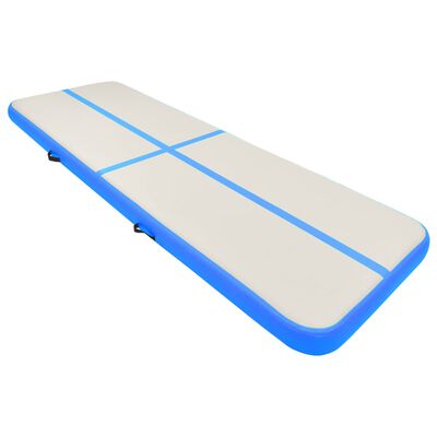 vidaXL Aufblasbare Gymnastikmatte mit Pumpe 500x100x15 cm PVC Blau