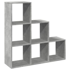 vidaXL Raumteiler-B&uuml;cherregal 3 Etagen Betongrau 99x29x99 cm