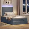 vidaXL Ottoman-Bett mit Matratzen & LEDs Dunkelgrau 120x190 cm Samt