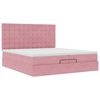 vidaXL Ottoman-Bett mit Matratzen & LEDs Rosa 200x200 cm Samt