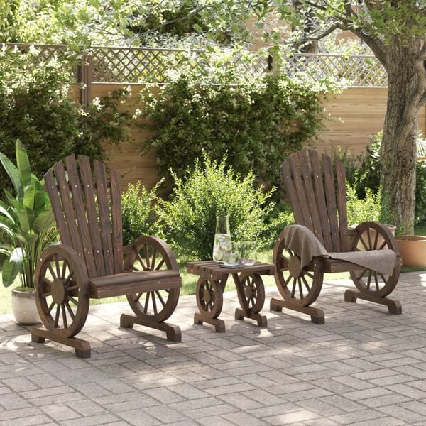 vidaXL 3-tlg. Garten-Lounge-Set Massivholz Tanne