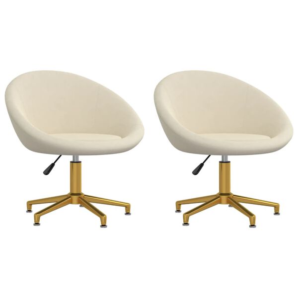 vidaXL Esszimmerst&uuml;hle 2 Stk. Creme Samt