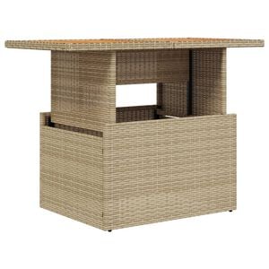 vidaXL Gartentisch Beige 100x55x73 cm Poly Rattan und Akazienholz