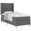 vidaXL Boxspringbett mit Matratze Dunkelgrau 90 x 200 cm Stoff