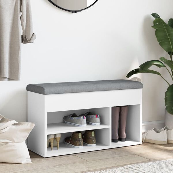 vidaXL Schuhbank Weiß 82 x 32 x 45,5 cm Holzwerkstoff