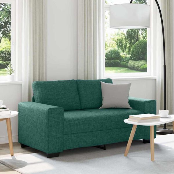 vidaXL 2-Sitzer-Sofa Dunkelgr&uuml;n 120 cm Stoff