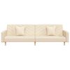 vidaXL Schlafsofa 2-Sitzer mit 2 Kissen Creme Stoff