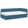 vidaXL Eckbettgestell Blau 100 x 200 cm Samt