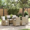 vidaXL Garten Essgruppe 7 pcs Beige und Hellgrau Poly-Rattan