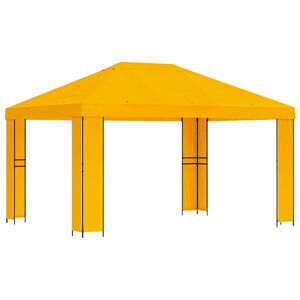 vidaXL Pavillon 4 x 3 m Gelb Polyester und Stahl 190 gsm