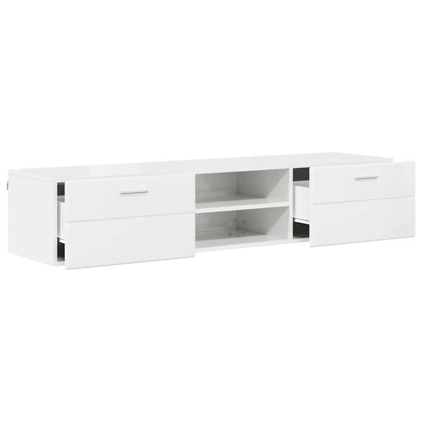 vidaXL Holzschrank Hochglanz Wei&szlig; 150 x 39 x 30 cm Holzwerkstoff