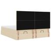 vidaXL Ottoman-Bett mit Matratzen Creme 180x200 cm Stoff