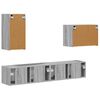 vidaXL TV-Wandregal-Set Wandmontiert 4 pcs Graues Sonoma Holzwerkstoff