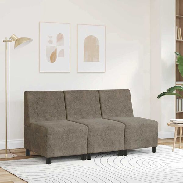 vidaXL Modulares Sofa ohne Armlehnen Dunkelgrau 55 cm Wildlederimitat