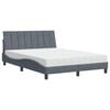 vidaXL Bett mit Matratze "Hanko" Dunkelgrau 140x190 cm Samt