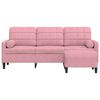 vidaXL 3-Sitzer-Sofa mit Hocker Rosa 180 cm Samt