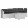 vidaXL 4-Sitzer Gartensofa mit Kissen Rattan Look PP Wei&szlig;