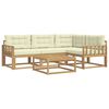 vidaXL Outdoor-Sofagarnitur 5 Stk. Wei&szlig; und Creme Polyester