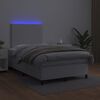 vidaXL Boxspringbett mit Matratze & LED Weiß 120x190 cm Kunstleder