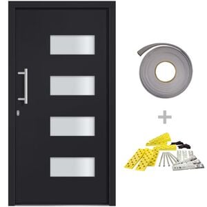 vidaXL Haust&uuml;r Aluminium und PVC Anthrazit 100x200 cm