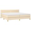vidaXL Boxspringbett mit Matratze & LED Creme 200x200 cm Stoff
