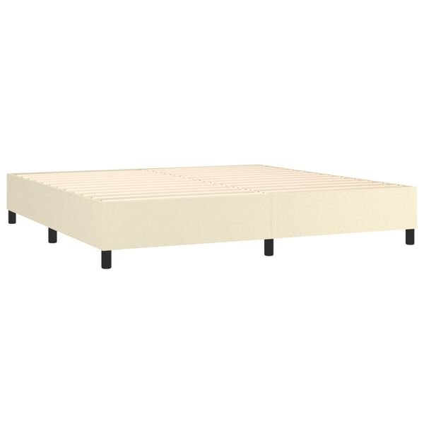 vidaXL Boxspringbettgestell Creme 200x200 cm Kunstleder