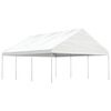 vidaXL Pavillon mit Dach Weiß 6,69x5,88x3,75 m Polyethylen