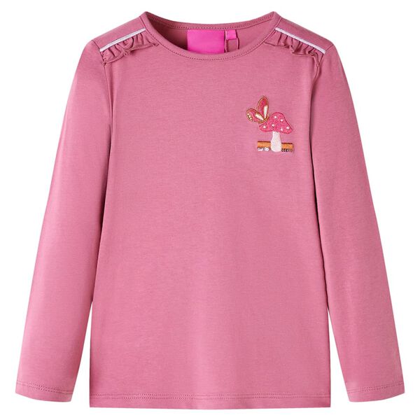 Kinder-Langarmshirt Himbeerrosa 104