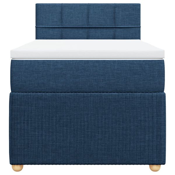 vidaXL Boxspringbett mit Matratze Blau 90x190 cm Stoff