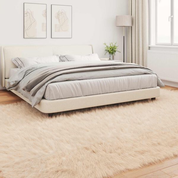 vidaXL Kunstschaffell Teppich Tafalla Beige 240 x 340 cm Polyester
