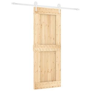 vidaXL Schiebet&uuml;r 80 x 210 cm Massivkiefer (Unbehandelt)