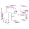 vidaXL Sofa 120cm 2 pcs Dunkelgrau Metall