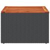 vidaXL Gartentisch Schwarz 55 x 55 x 37 cm Poly Rattan und Akazienholz