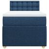 vidaXL Boxspringbett mit Matratze Blau 90x200 cm Stoff