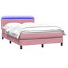 vidaXL Boxspringbett mit Matratze & LED Rosa 160x210 cm Samt