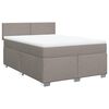 vidaXL Boxspringbett mit Matratze Taupe 160x200 cm Stoff
